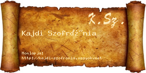 Kajdi Szofrónia névjegykártya
